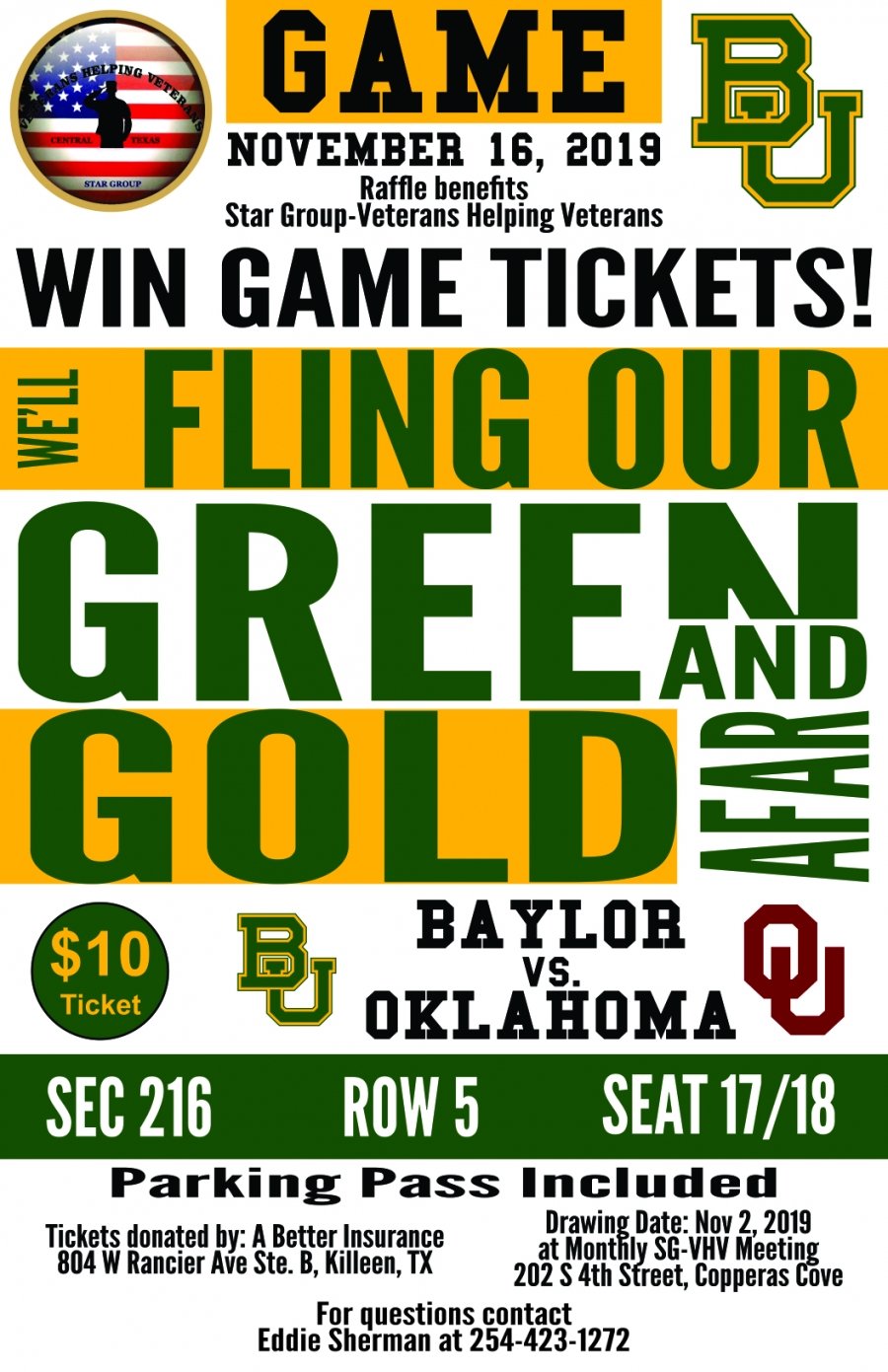 2019 Baylor vs OU Football Game Raffle